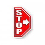 Durastripe Half Sign - Stop (With Arrow) (Left)